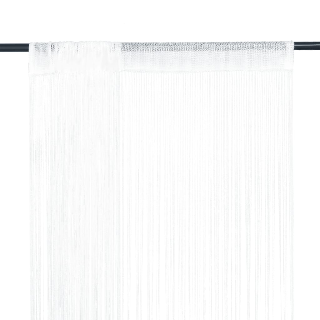 String Curtains 2 pcs 100x250 cm White - Merlin Deals
