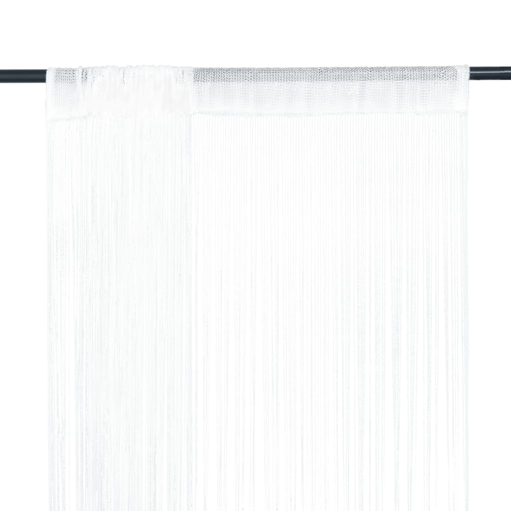 String Curtains 2 pcs 140x250 cm White - Brittle & Co