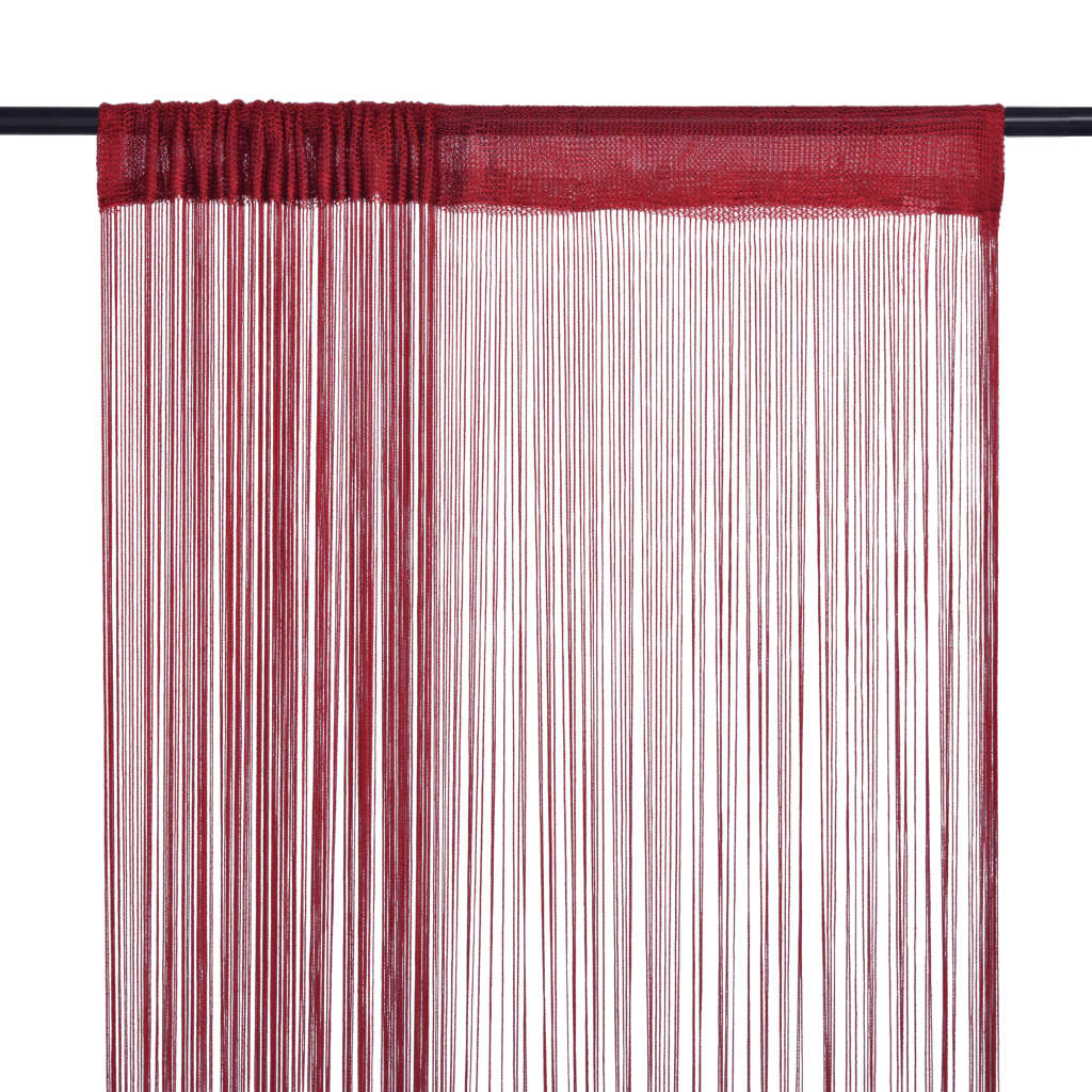 String Curtains 2 pcs 100x250 cm Burgundy - Sid & Sam