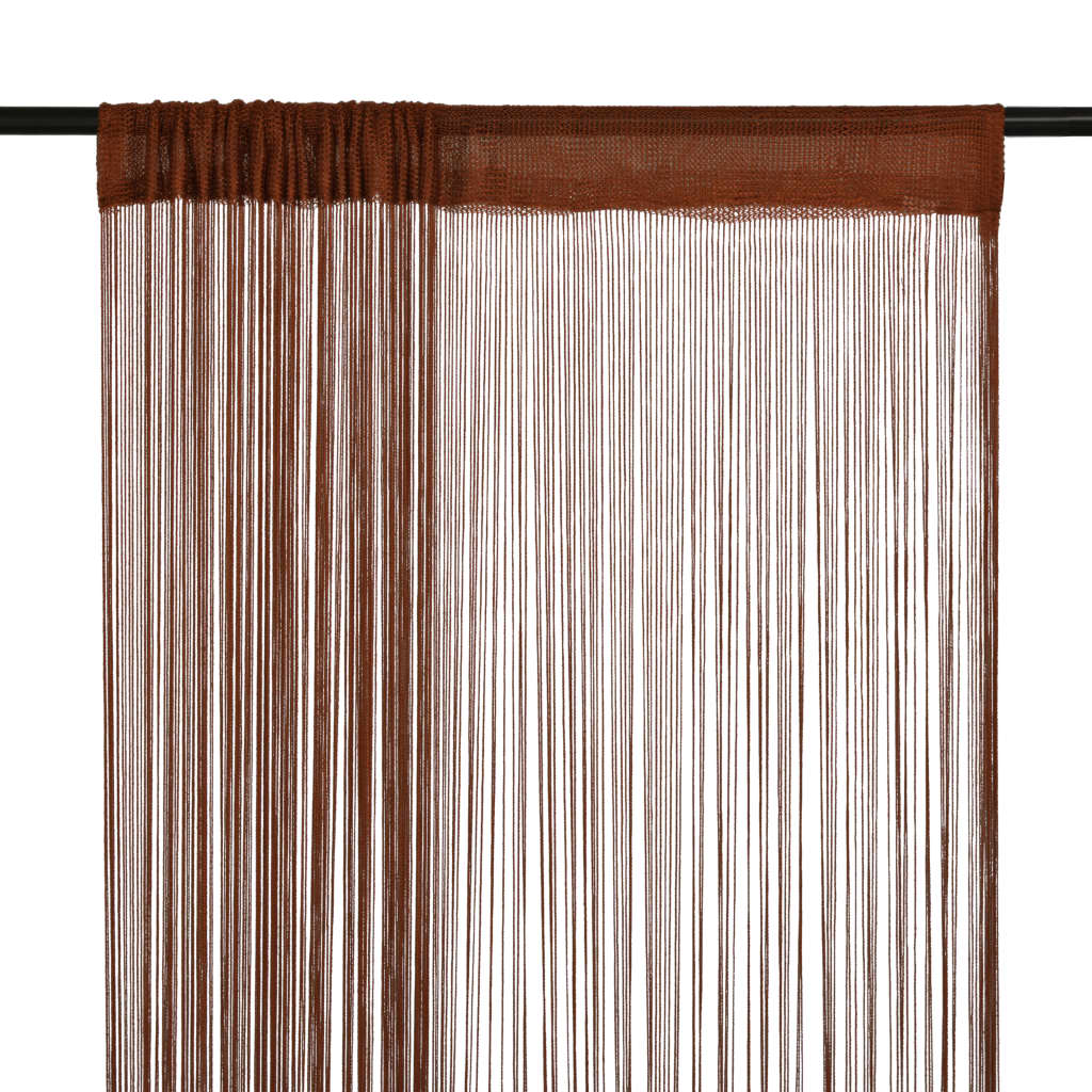 String Curtains 2 pcs 100x250 cm Brown - Direct Imports