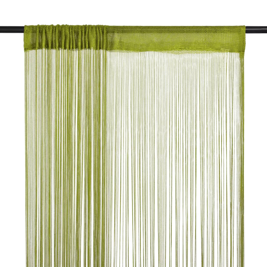 String Curtains 2 pcs 100x250 cm Green - Direct Imports