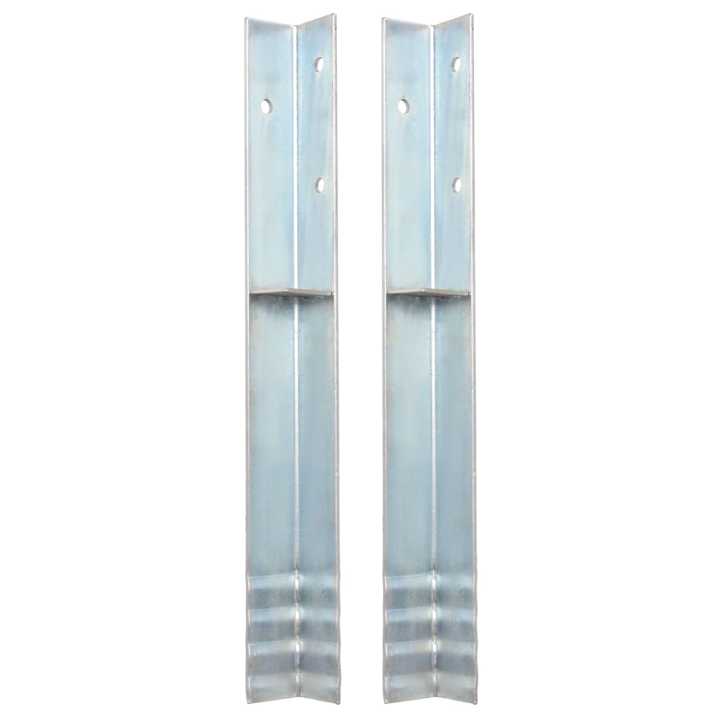 L-shaped Ground Anchors 2 pcs Galvanised Steel 5x5x50 cm - Design Hut