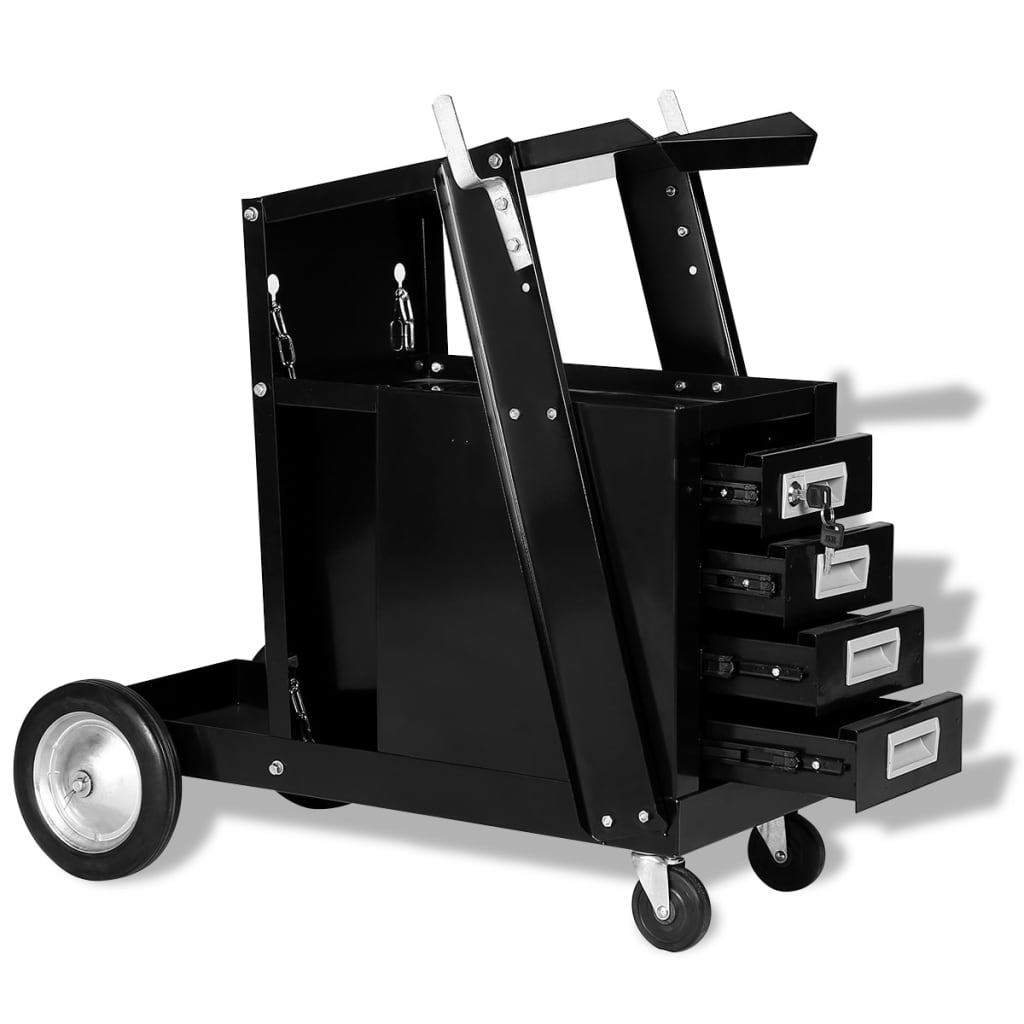 Welding Cart with 4 Drawers Black - Direct Imports