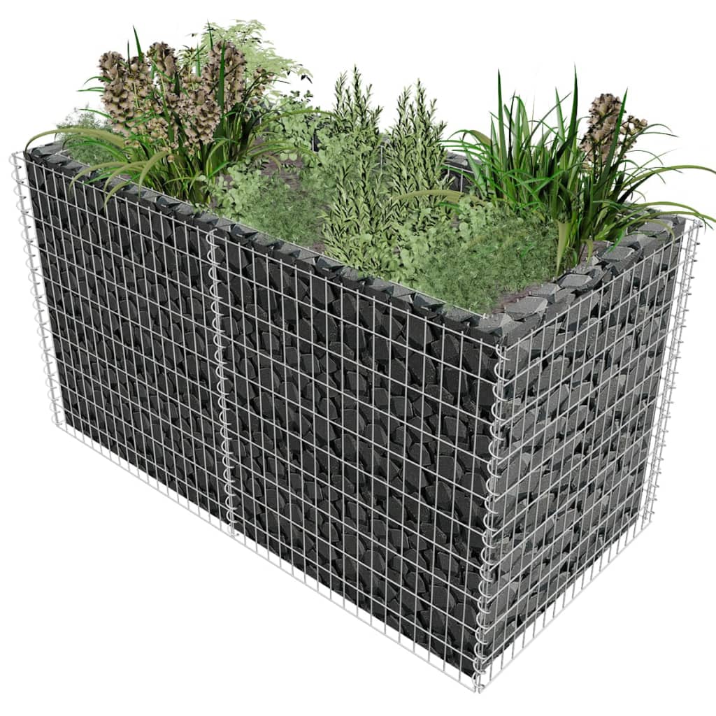 Gabion Raised Bed Steel 180x90x100 cm Silver - Sid & Sam
