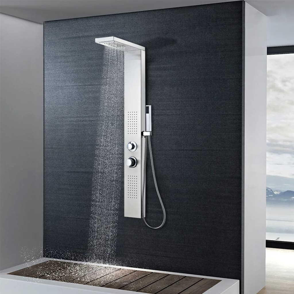 Shower Panel System Stainless Steel Square - Decor Base