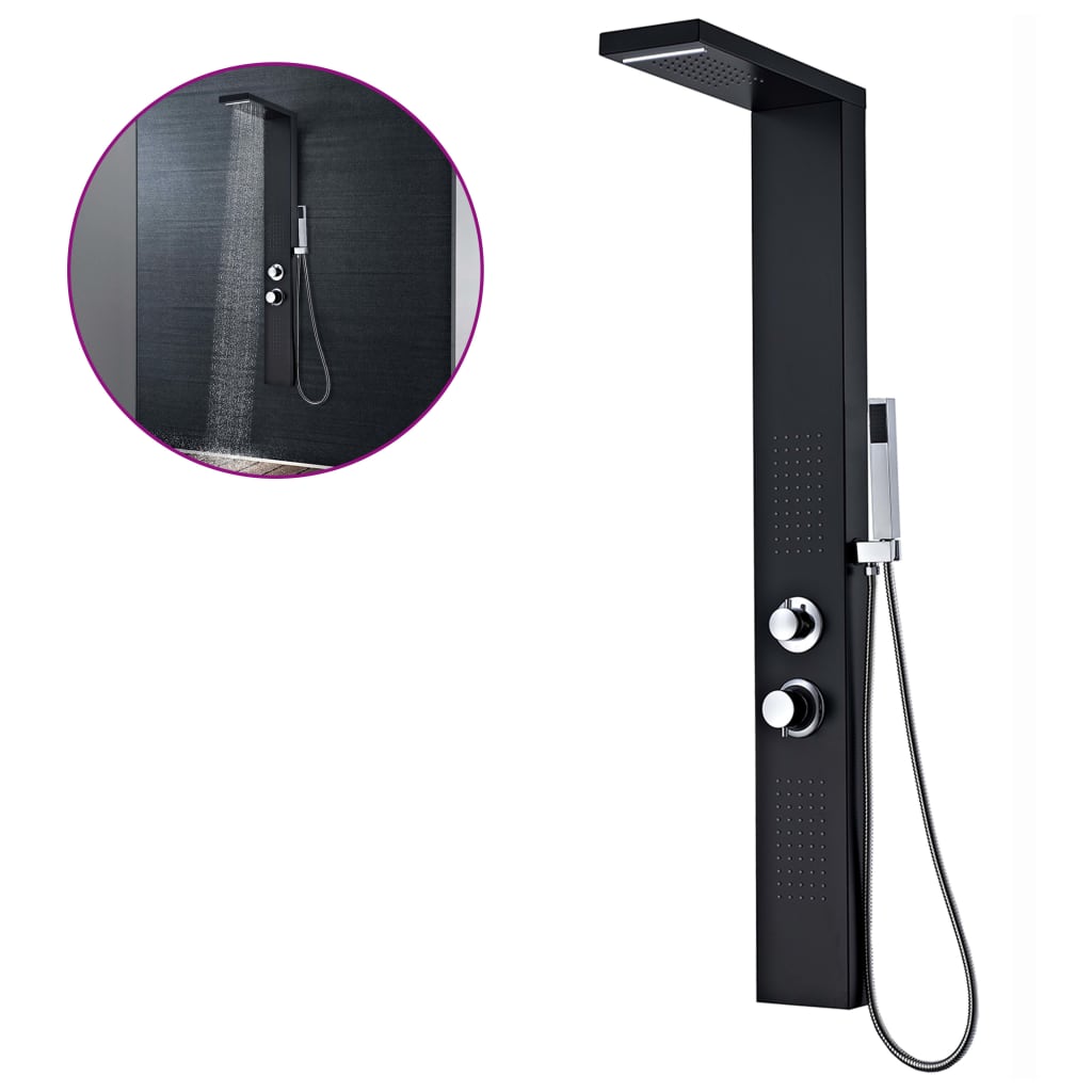 Shower Panel System Aluminium Matte Black - The Home Maker
