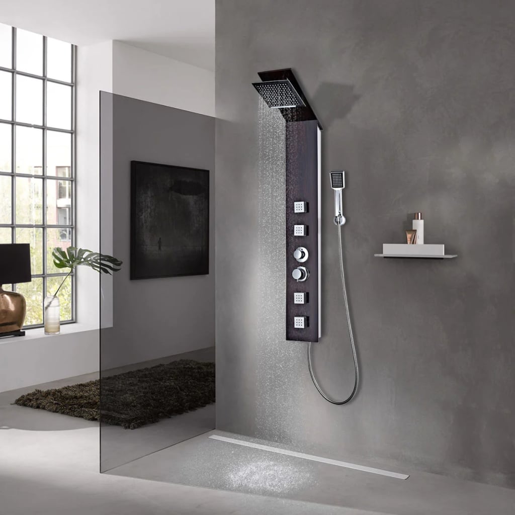 Shower Panel System Glass Brown - Style and Chic