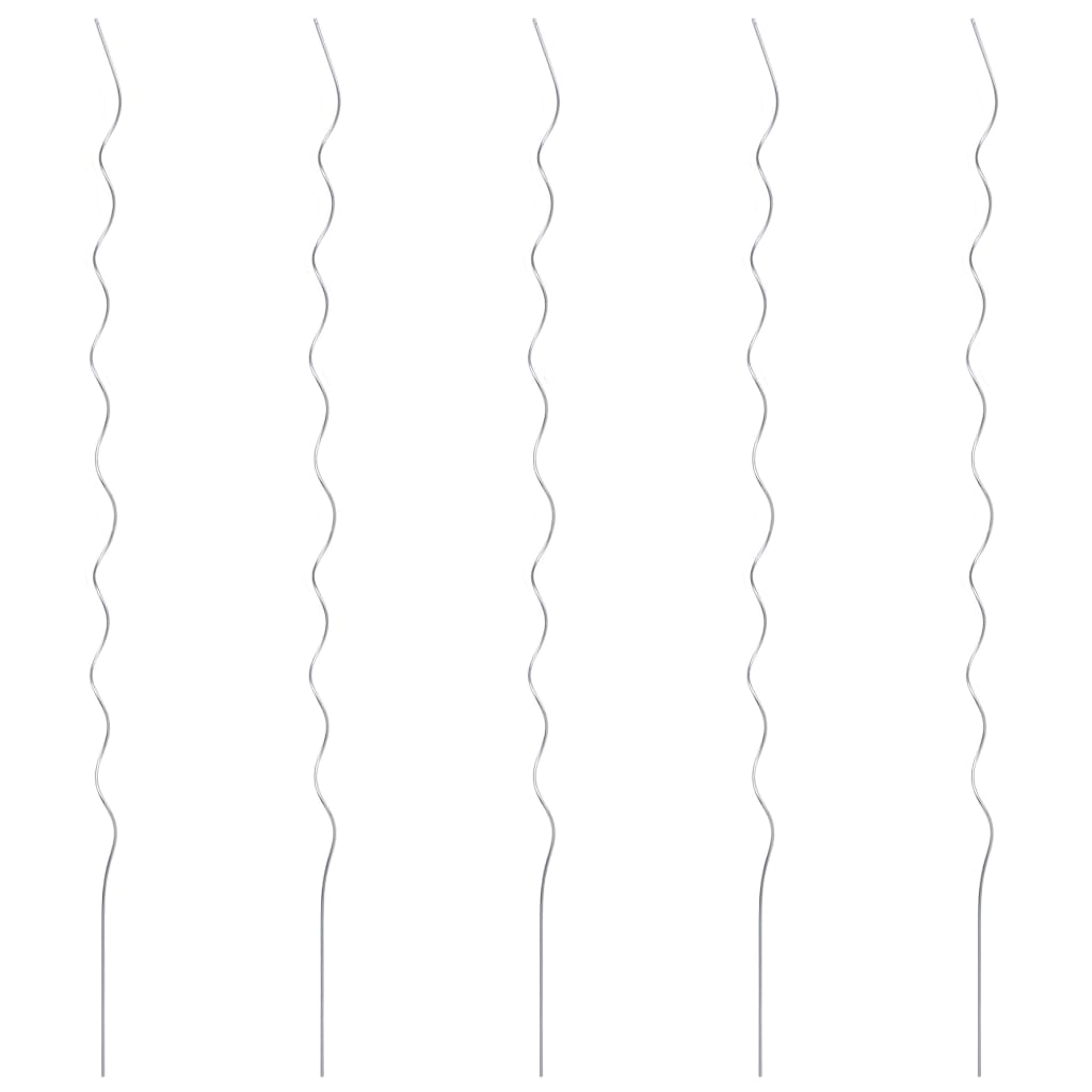 5 pcs Spiral Plant Supports 170 cm Galvanised Steel - Sid & Sam