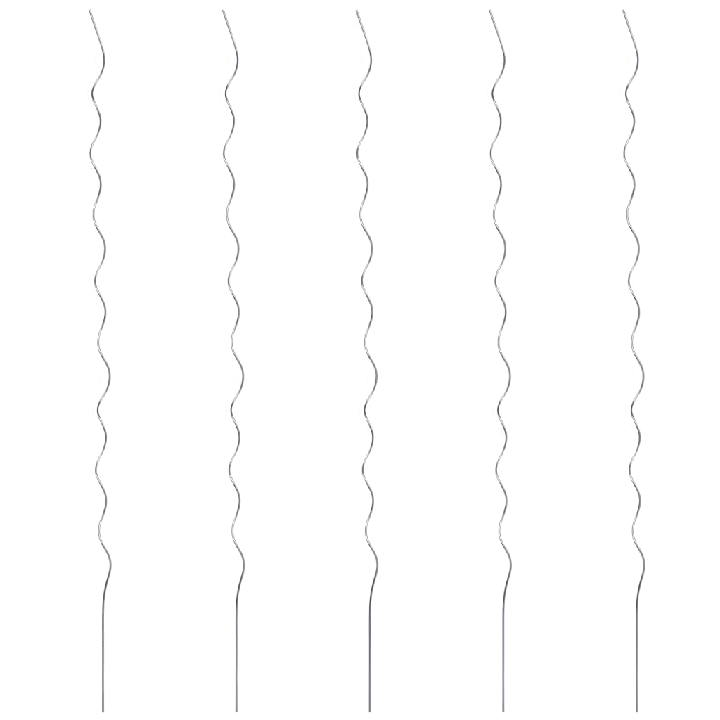 5 pcs Spiral Plant Supports 110 cm Galvanised Steel - Design Hut