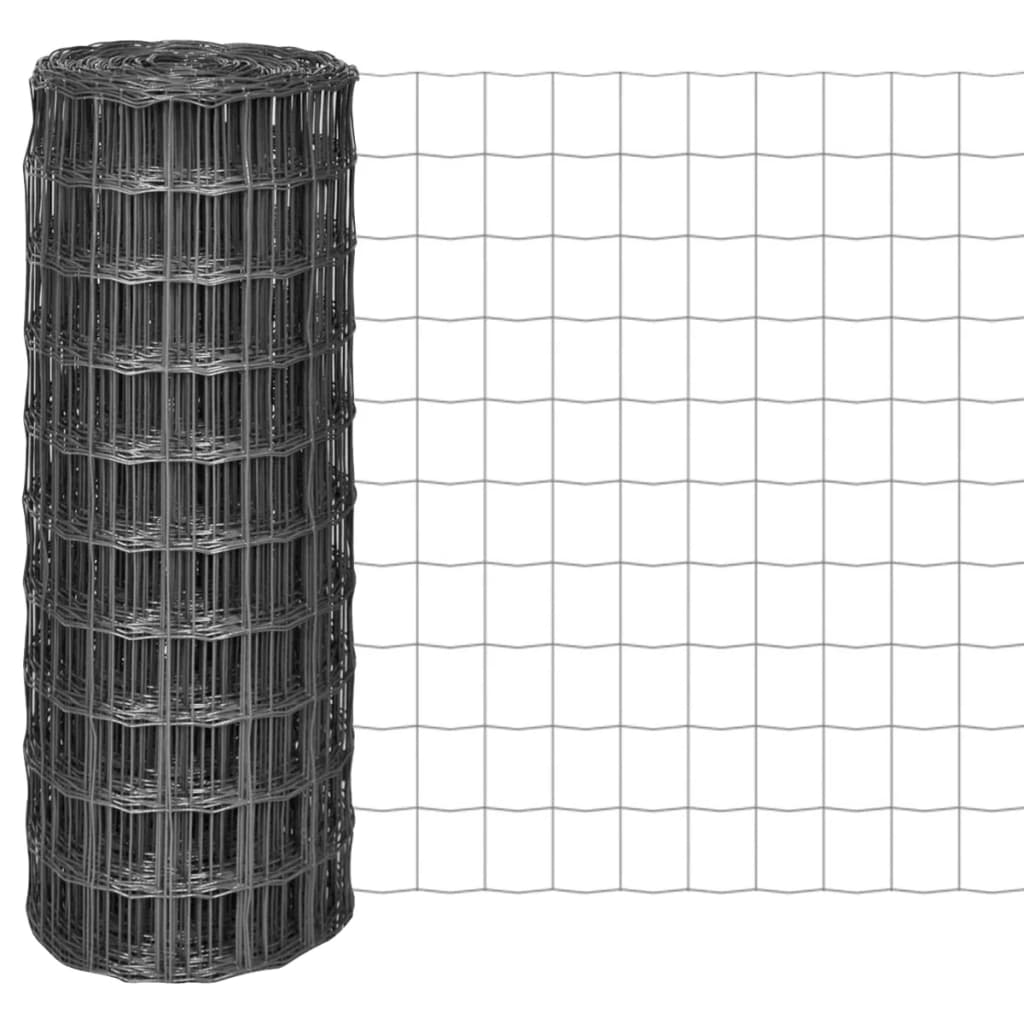 Euro Fence Steel 10x1 m Grey - Design Hut