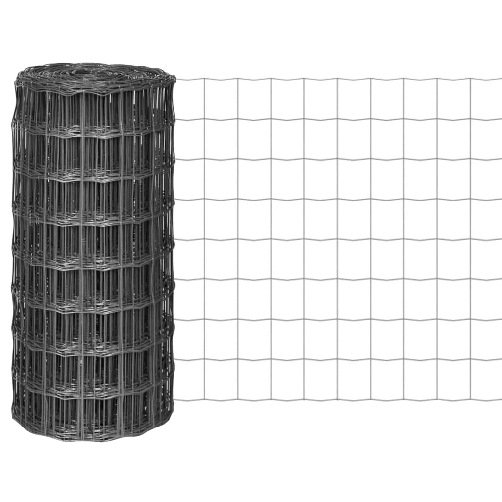 Euro Fence Steel 25x0.8 m Grey - Design Hut