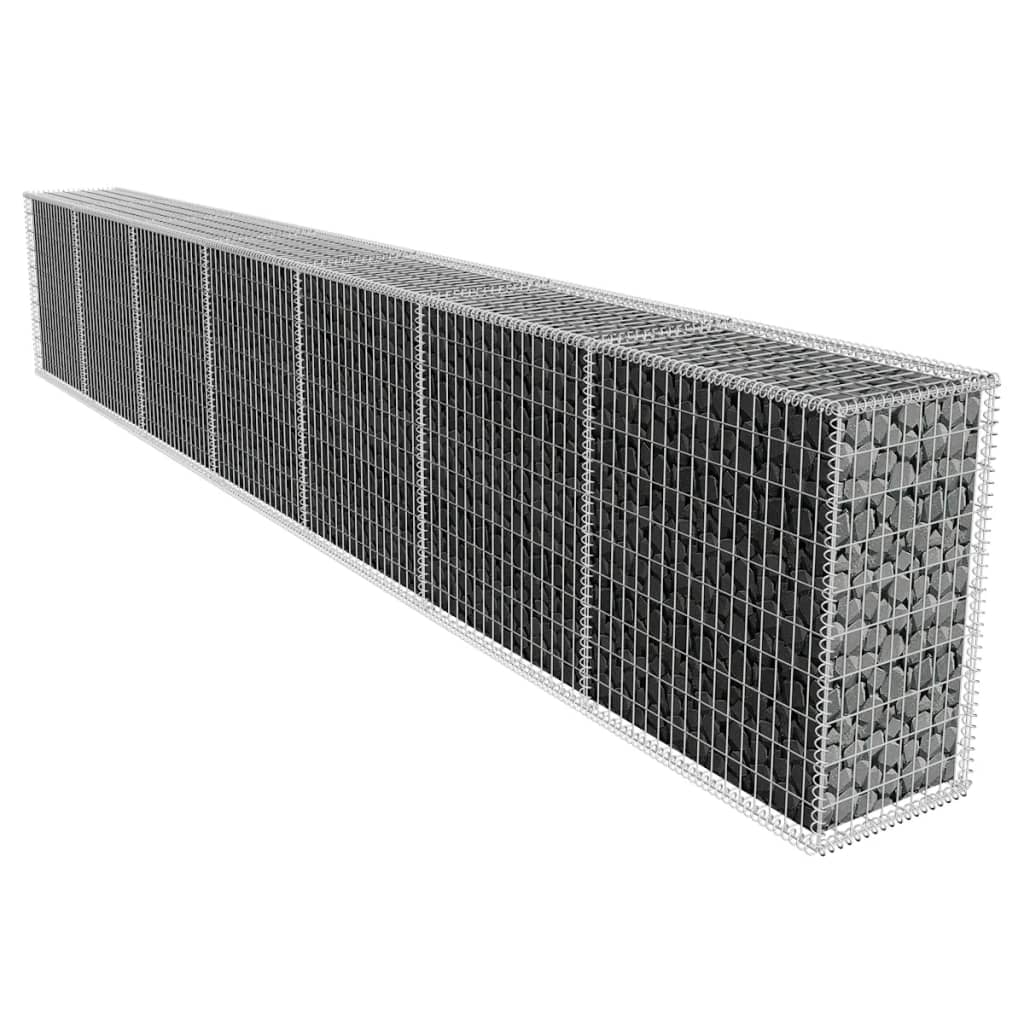 Gabion Wall with Cover Galvanised Steel 600x50x100 cm - Brittle & Co