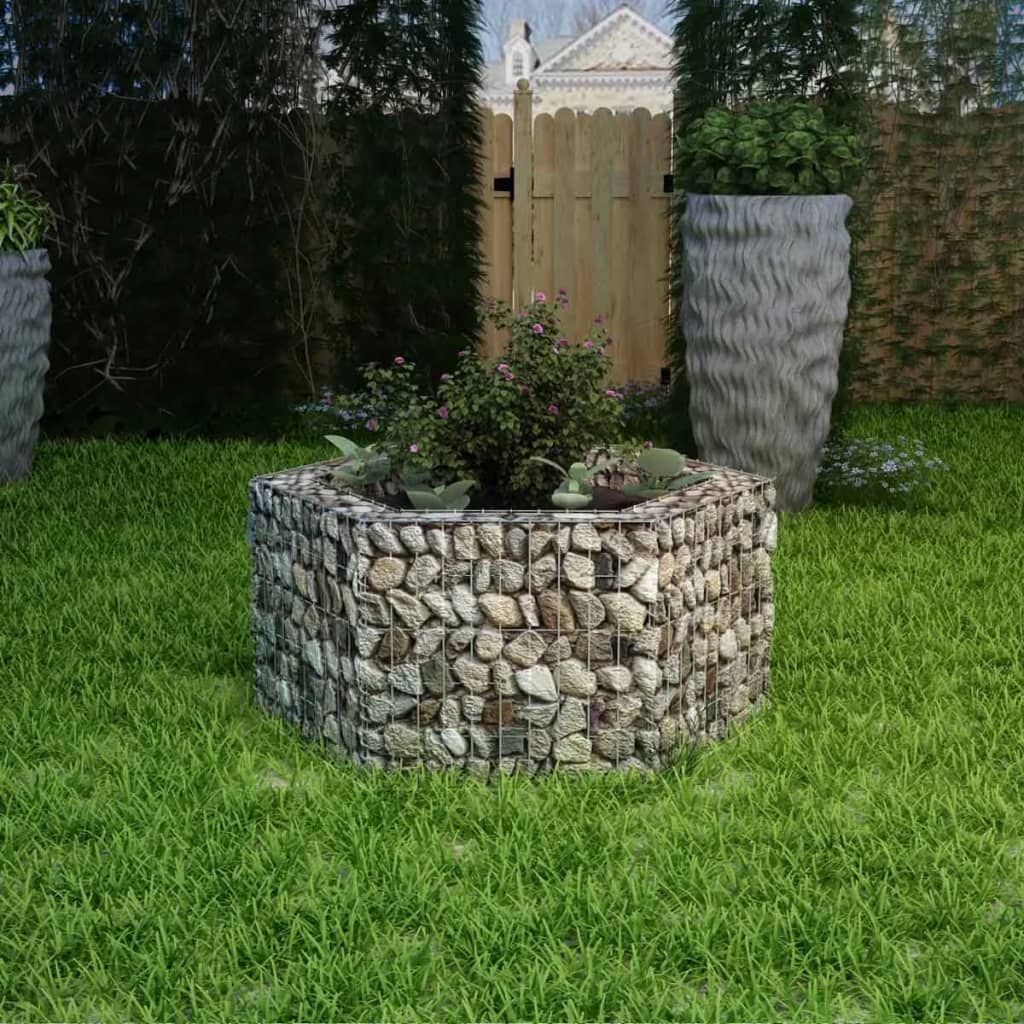Hexagonal Gabion Raised Bed 100x90x50 cm - Decor Base