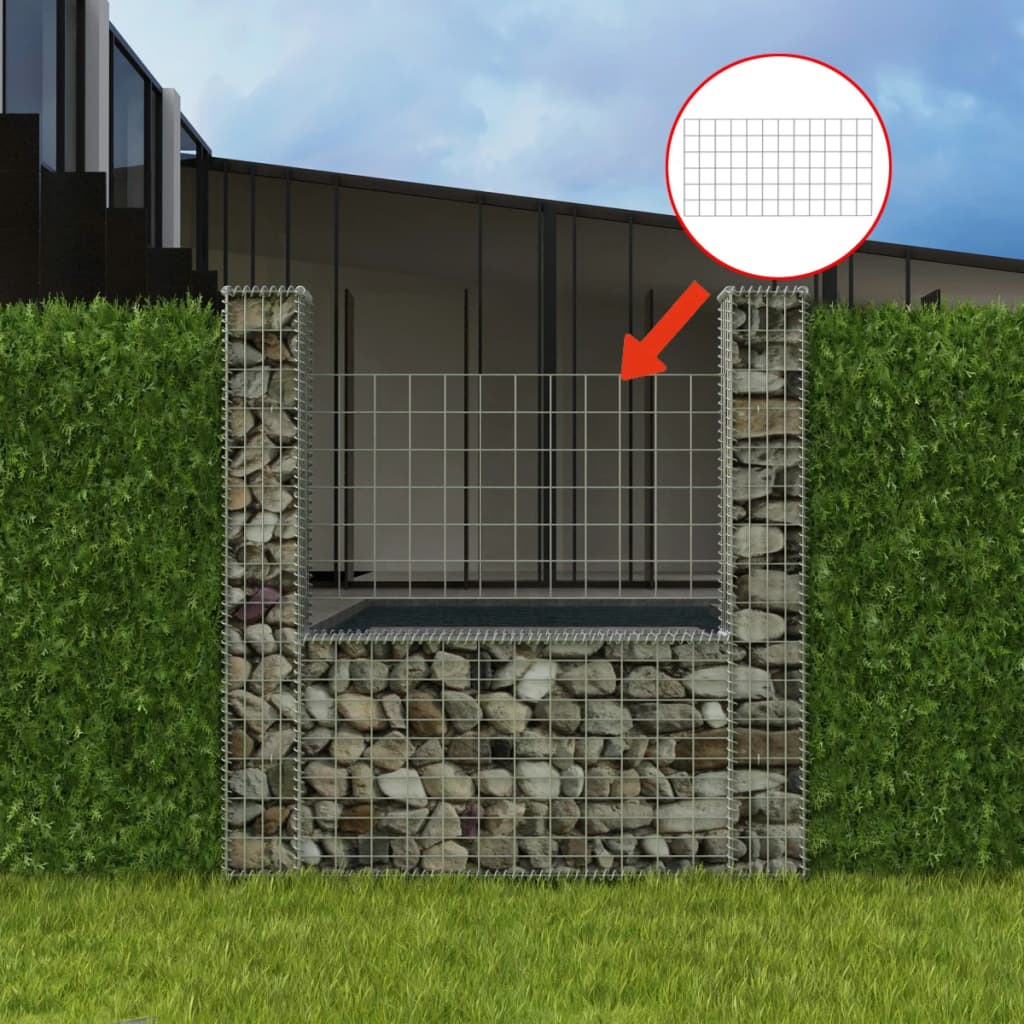 Gabion Basket U-Shape Galvanised Steel 160x20x150 cm - Tyrell & Tyrell