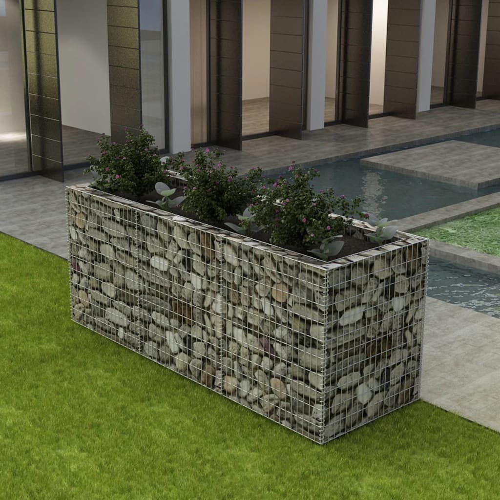 Gabion Raised Bed Steel 270x90x100 cm - Discount Dealers