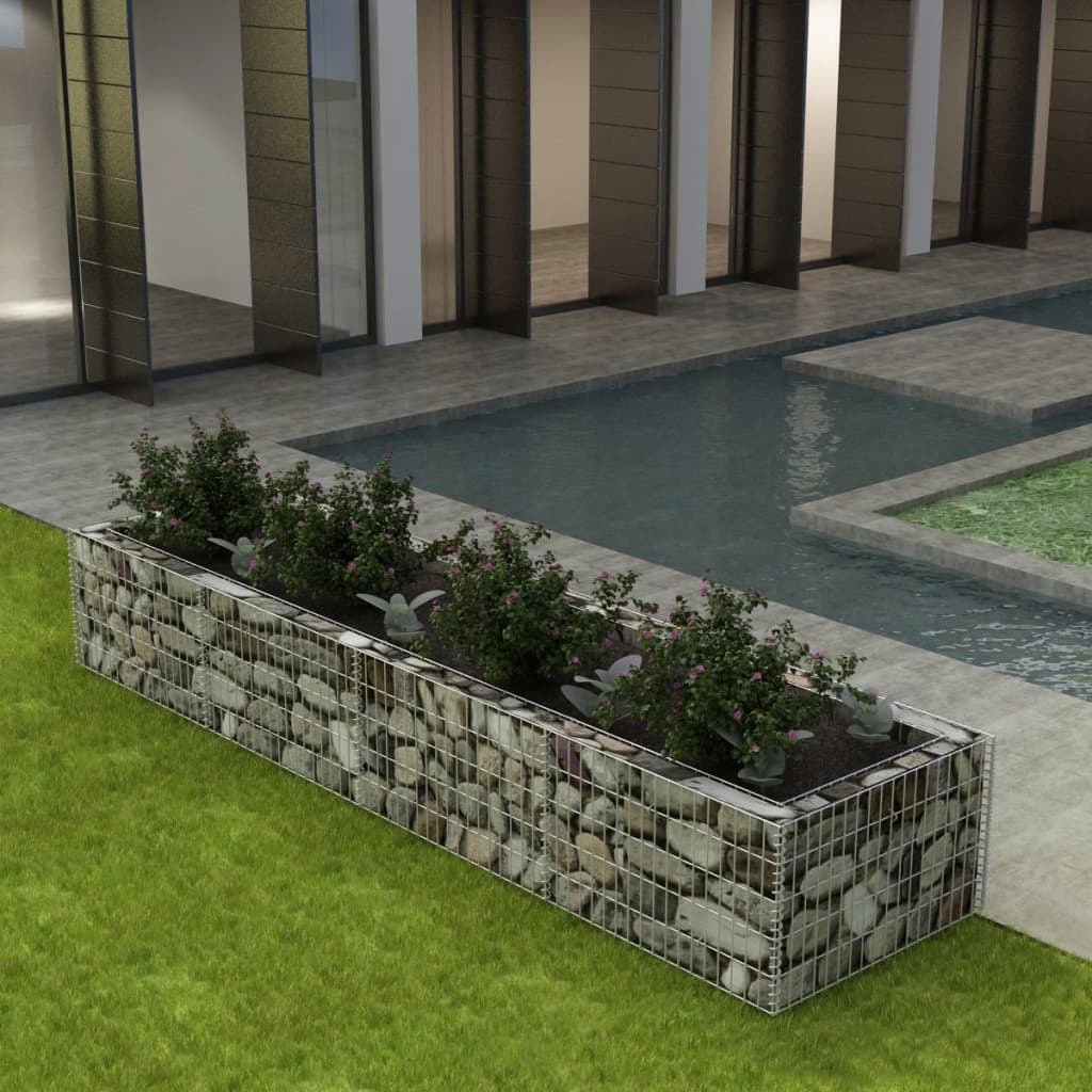 Gabion Raised Bed Steel 360x90x50 cm - R and M Furniture