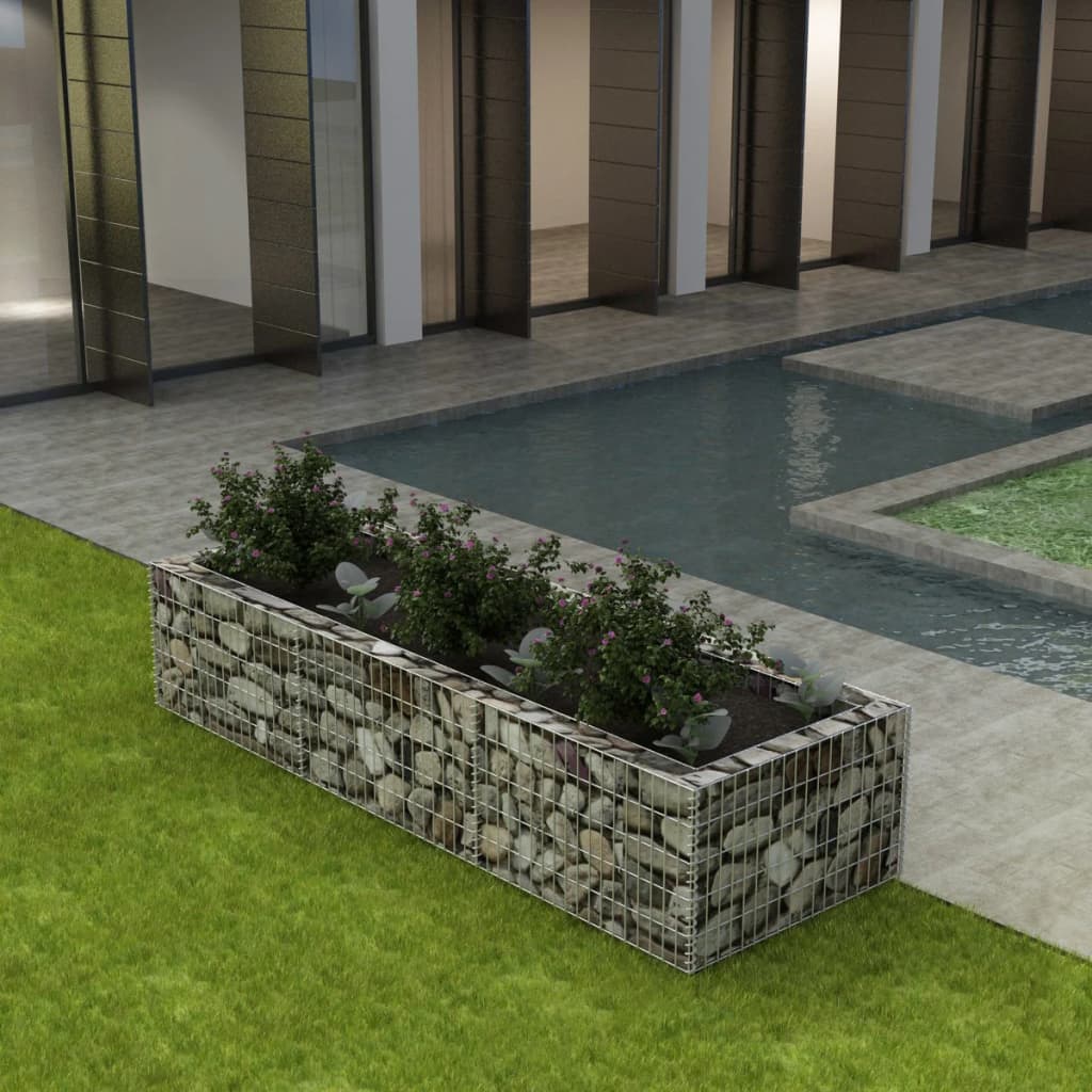 Gabion Raised Bed Steel 270x90x50 cm - Discount Dealers