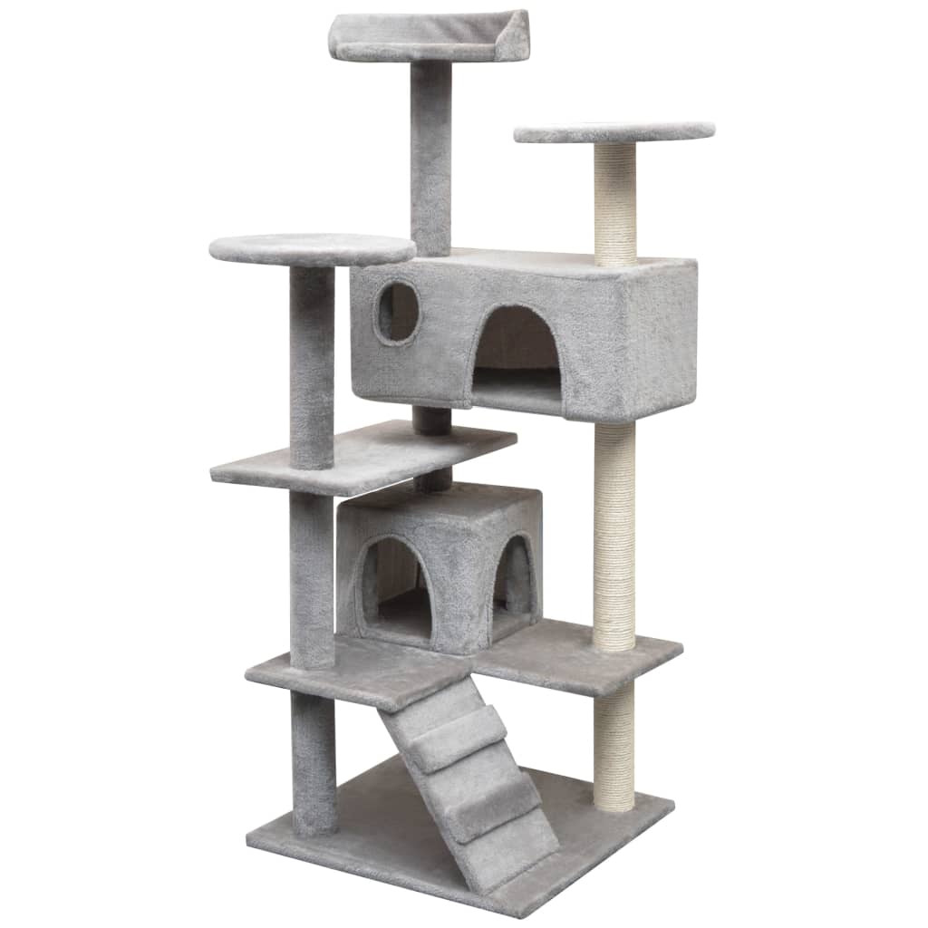 Cat Tree with Sisal Scratching Posts 125 cm Grey - Design Hut