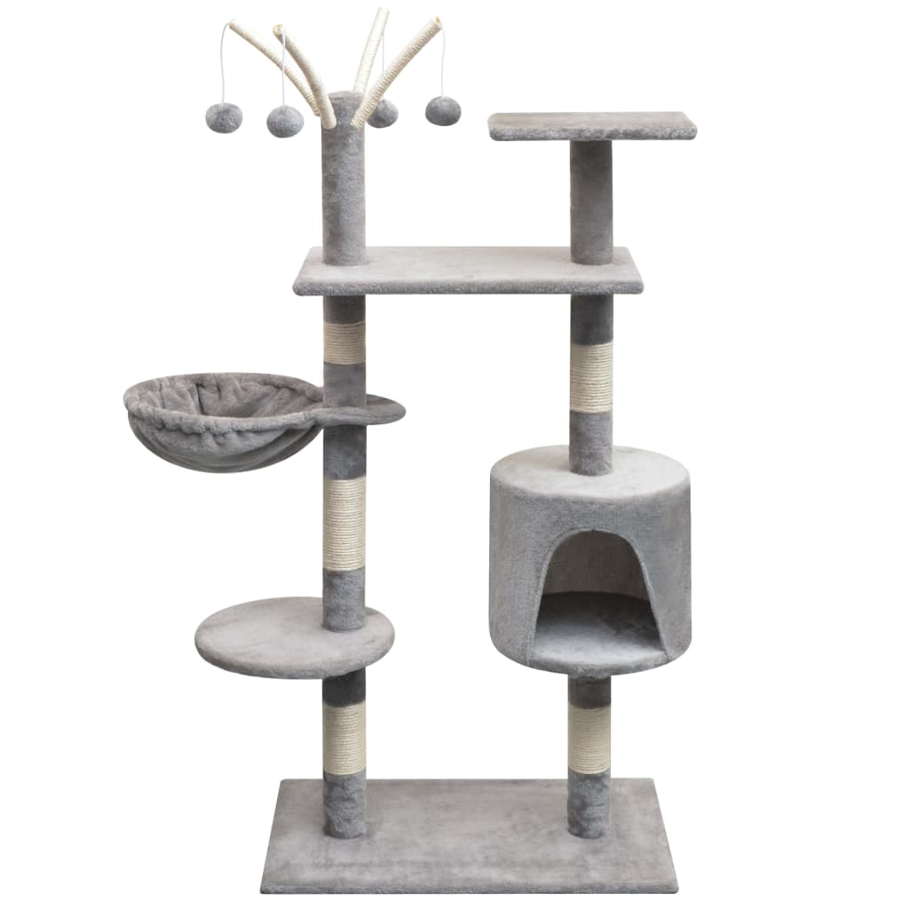 Cat Tree with Sisal Scratching Posts 125 cm Grey - Design Hut
