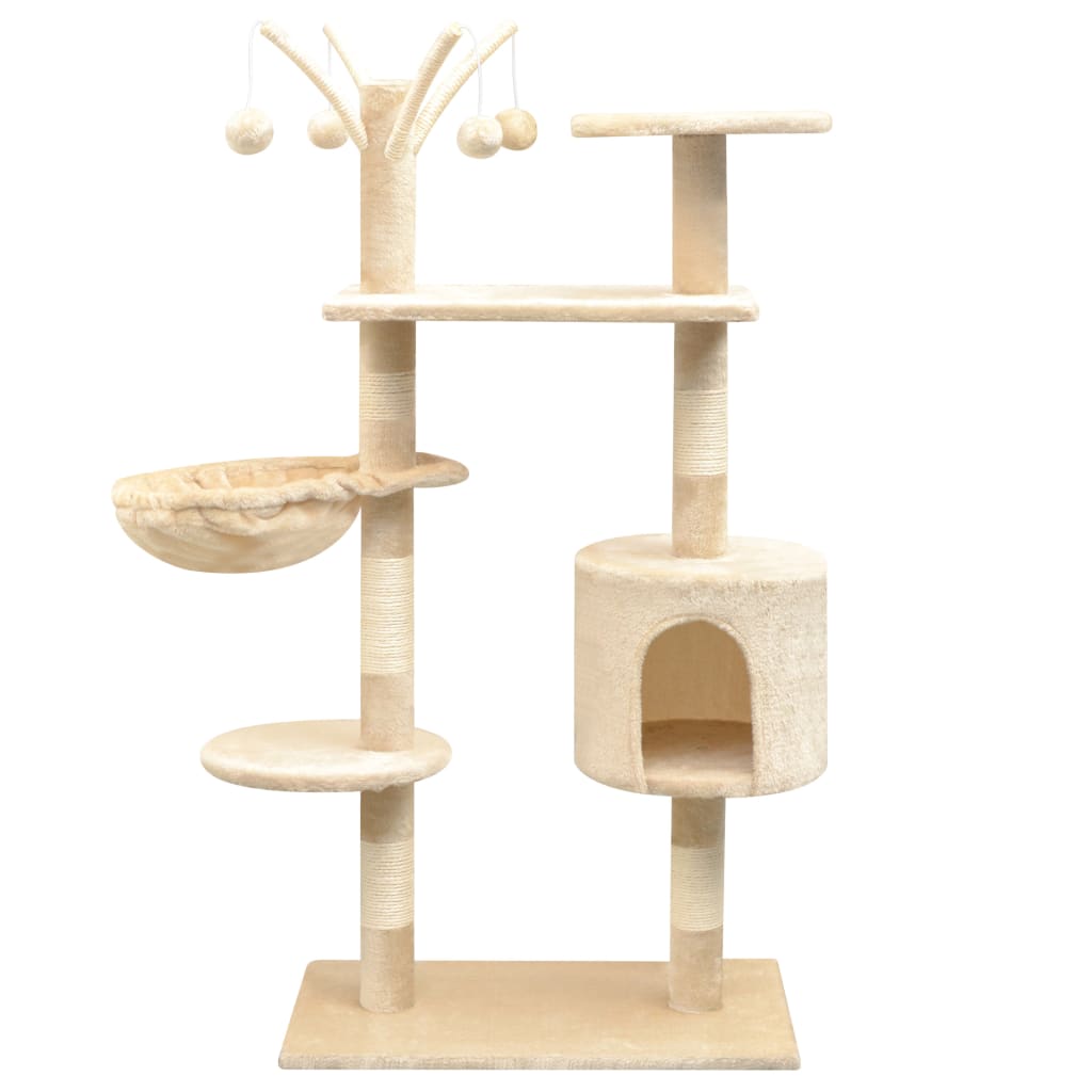 Cat Tree with Sisal Scratching Posts 125 cm Beige - Discount Dealers
