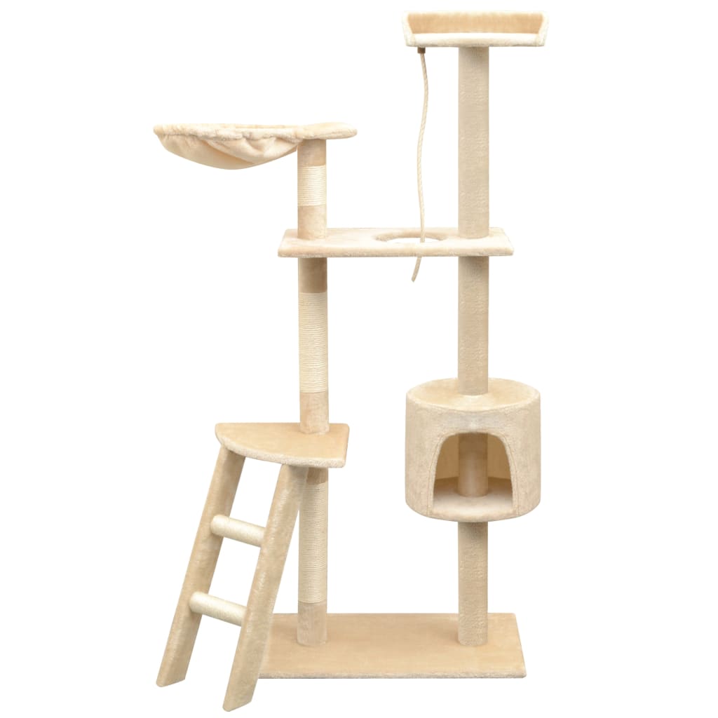 Cat Tree with Sisal Scratching Posts 150 cm Beige - Decor Base