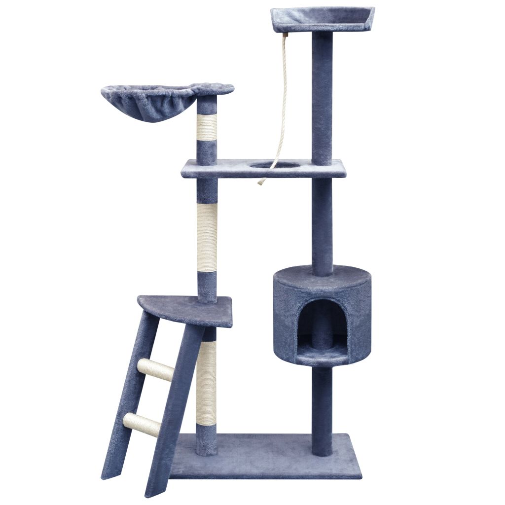 Cat Tree with Sisal Scratching Posts 150 cm Dark Blue - R and M Furniture