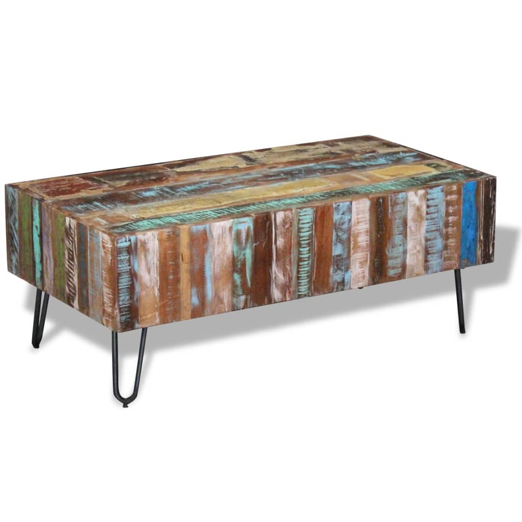 Coffee Table Solid Reclaimed Wood 100x50x38 cm - Direct Imports