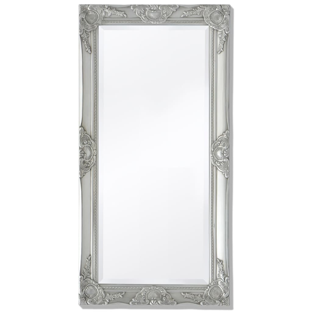 Wall Mirror Baroque Style 100x50 cm Silver - Discount Dealers