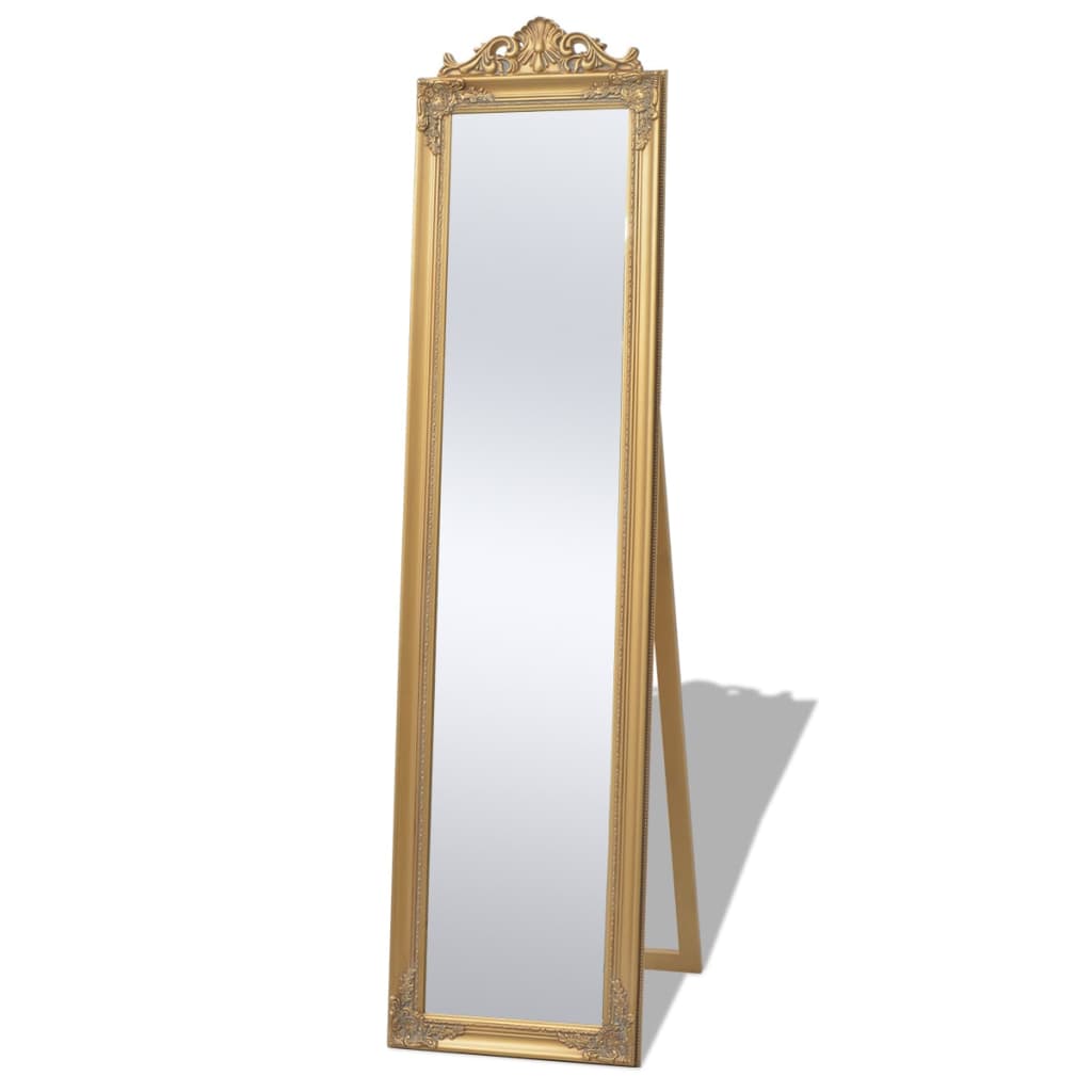 Free-Standing Mirror Baroque Style 160x40 cm Gold - Tyrell & Tyrell