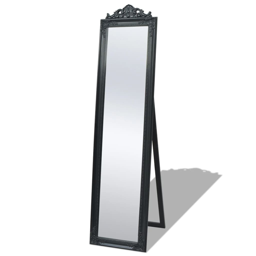 Free-Standing Mirror Baroque Style 160x40 cm Black - Direct Imports