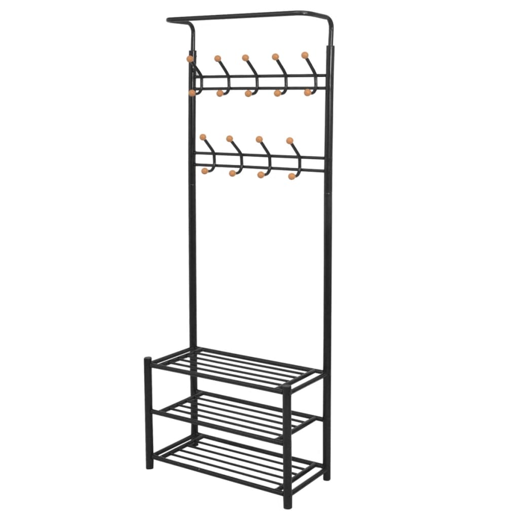 Clothes Rack with Shoe Storage 68x32x182.5 cm Black - Millennium Furniture