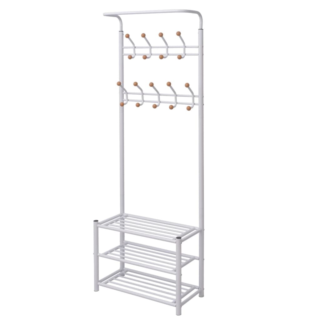 Clothes Rack with Shoe Storage 68x32x182.5 cm White - Discount Dealers