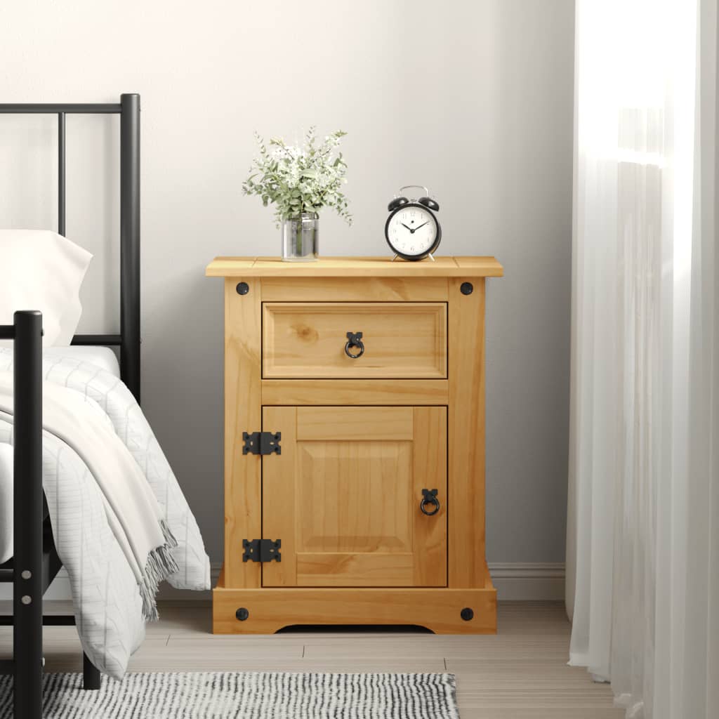 Bedside Table - BATH Nightstand Brown 53cm - All Things Good