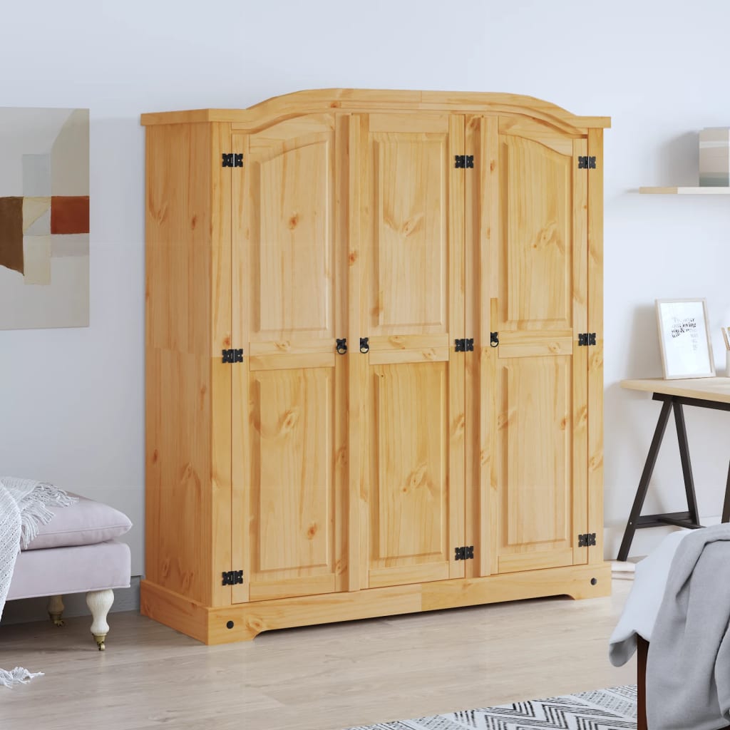Wardrobe - GRACE 3 Door Wardrobe Brown 150.5cm - Style and Chic