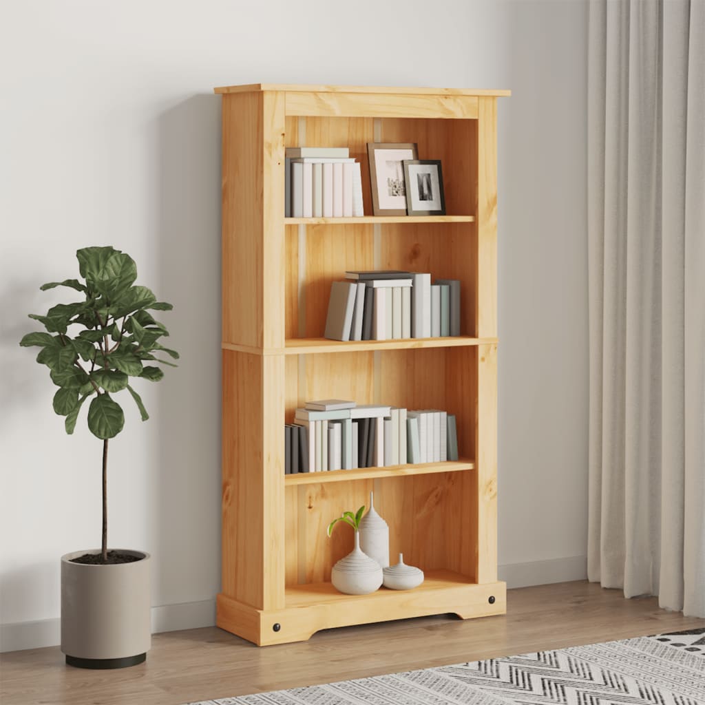 4-Tier Bookcase Mexican Pine Corona Range 81x29x150 cm - Tyrell & Tyrell