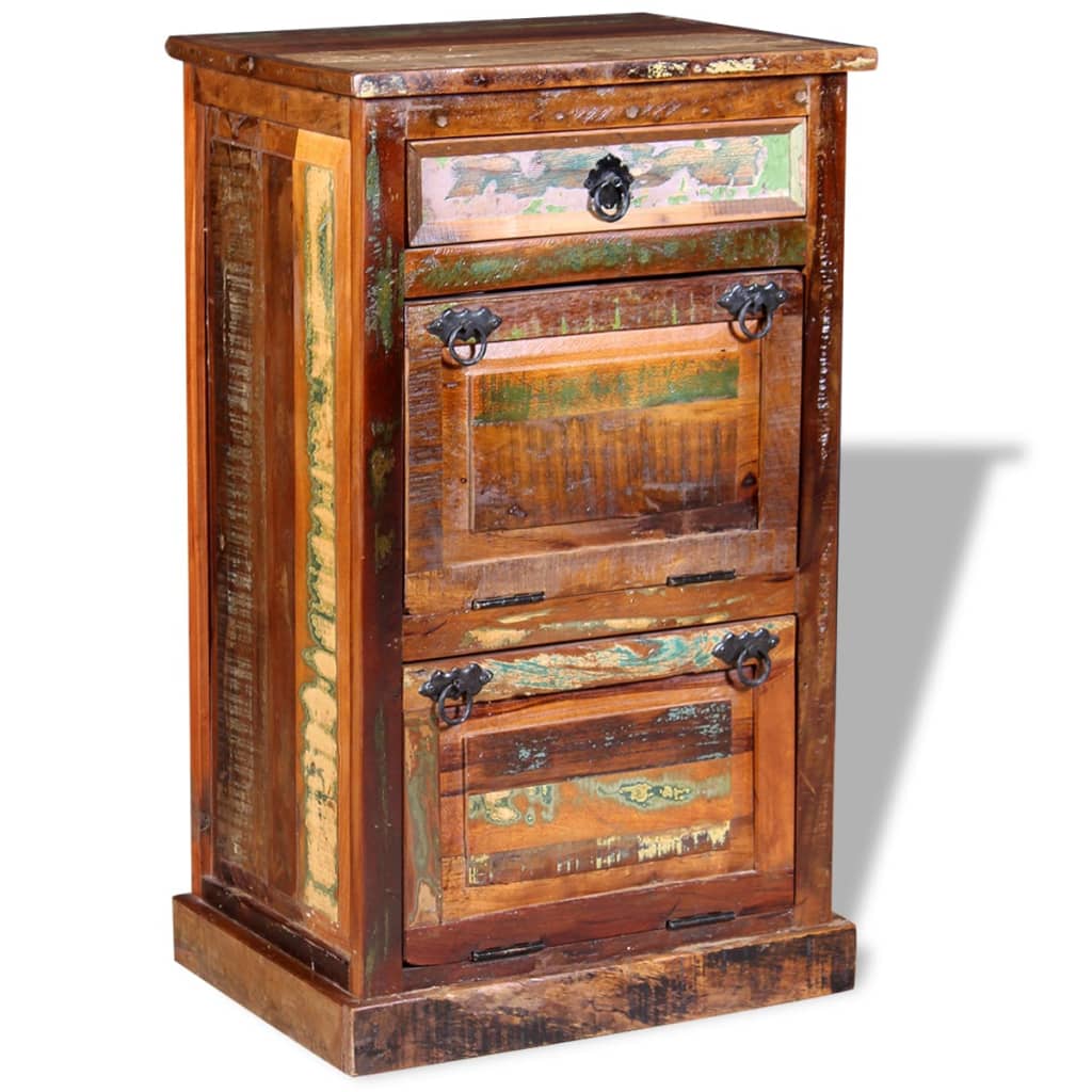 4-Layer Shoe Cabinet with Drawer Solid Reclaimed Wood - Brittle & Co