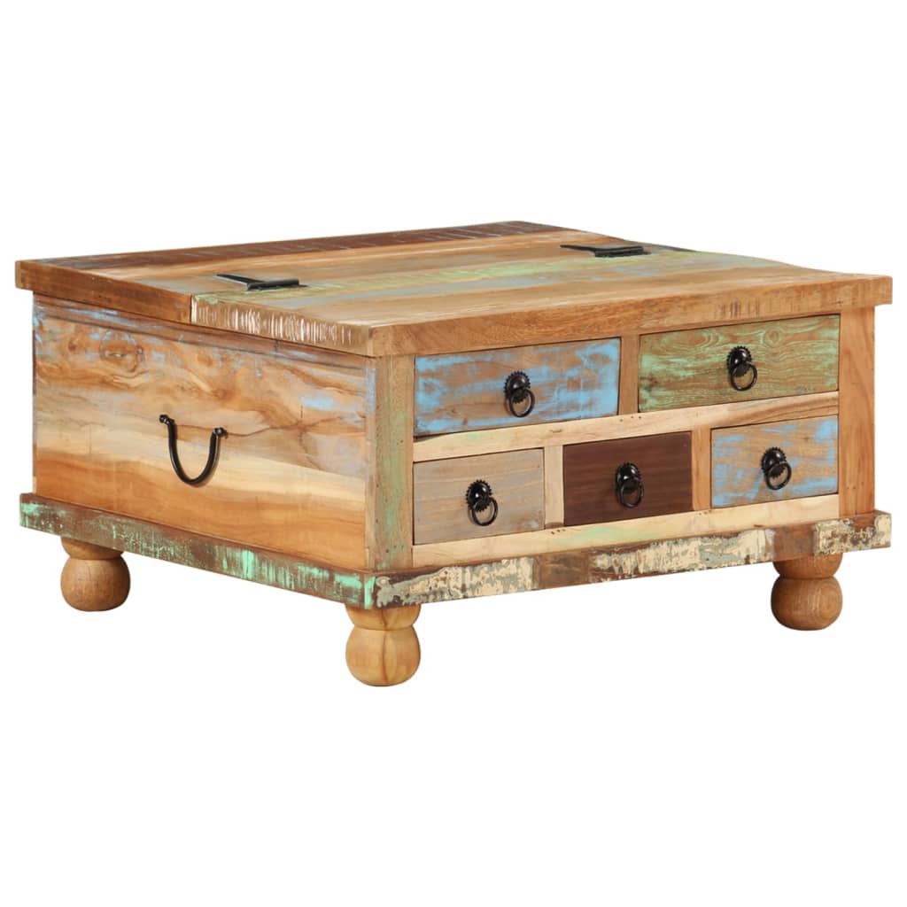Coffee Table Reclaimed Wood 70x70x38 cm - Direct Imports