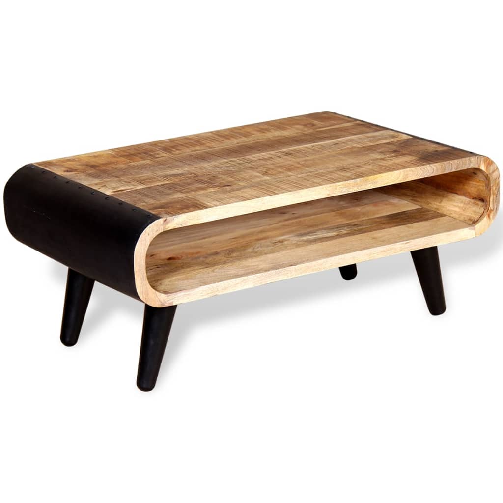 Coffee Table Rough Mango Wood 90x55x39 cm - Brittle & Co