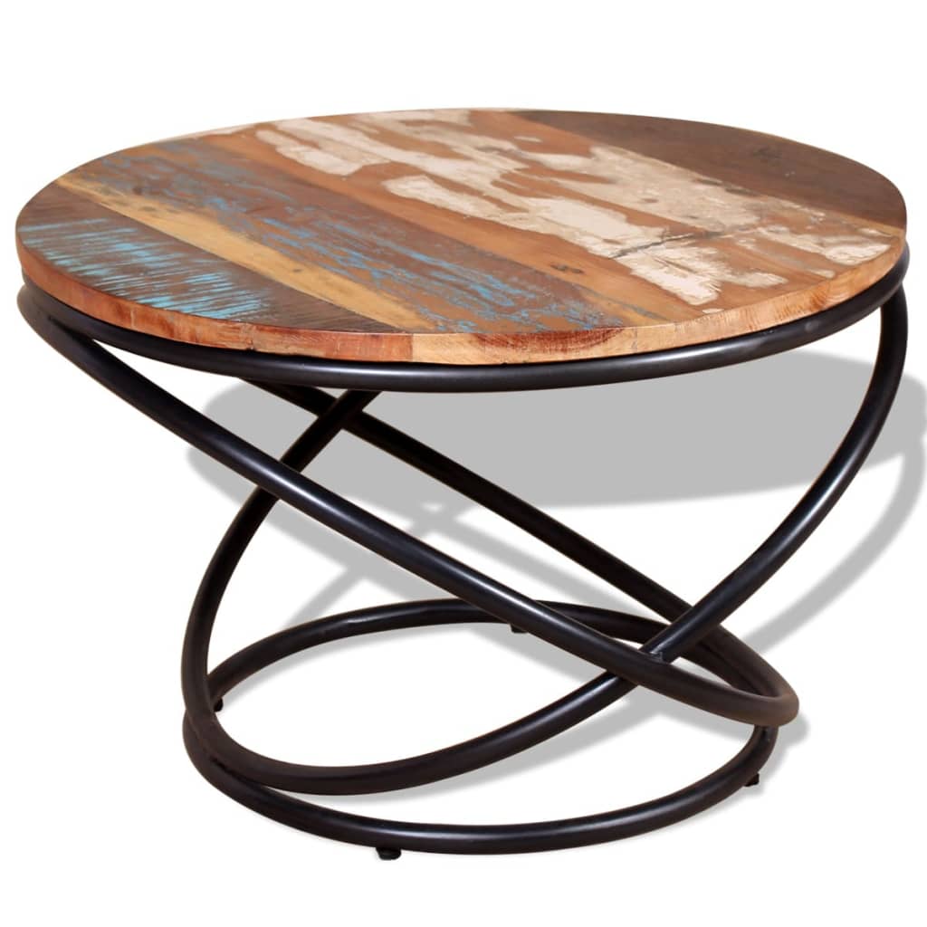 Coffee Table Solid Reclaimed Wood 60x60x40 cm - Brittle & Co