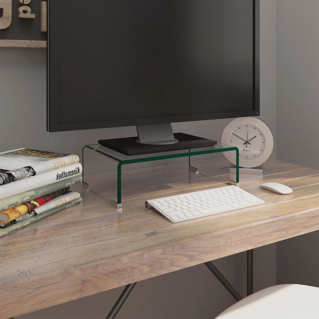 TV Stand/Monitor Riser Glass Clear 40x25x11 cm - Sid & Sam