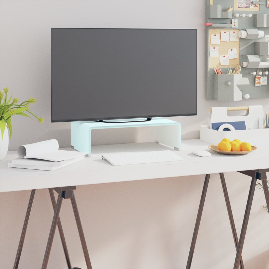 TV Stand/Monitor Riser Glass Green 40x25x11 cm - Millennium Furniture