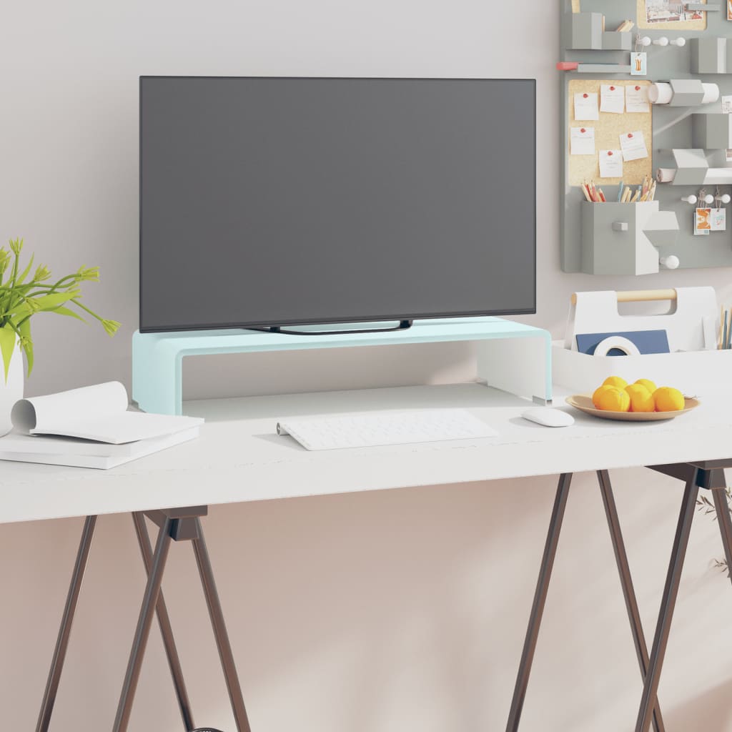 TV Stand/Monitor Riser Glass Green 60x25x11 cm - Style and Chic