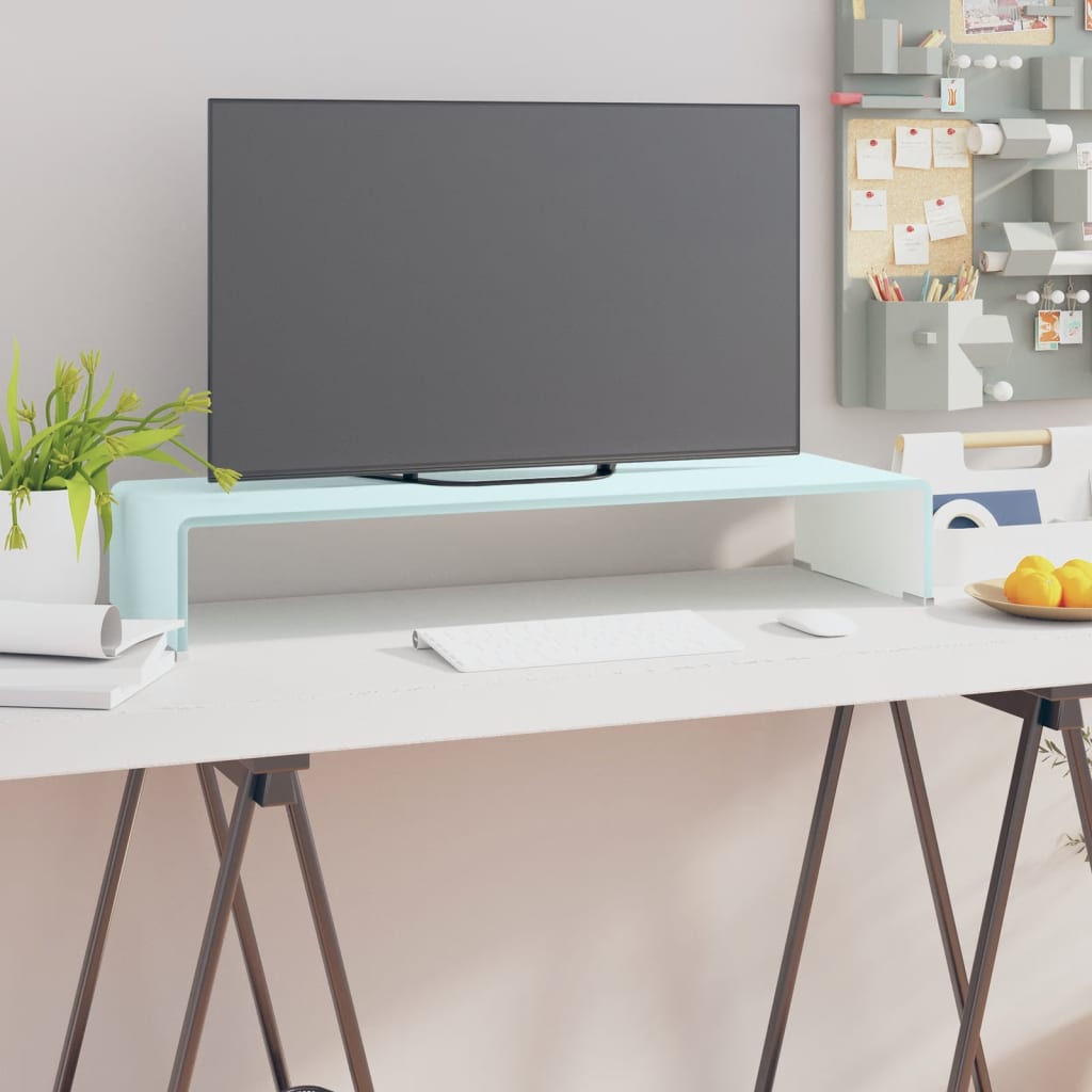 TV Stand/Monitor Riser Glass Green 80x30x13 cm - Merkel Designers