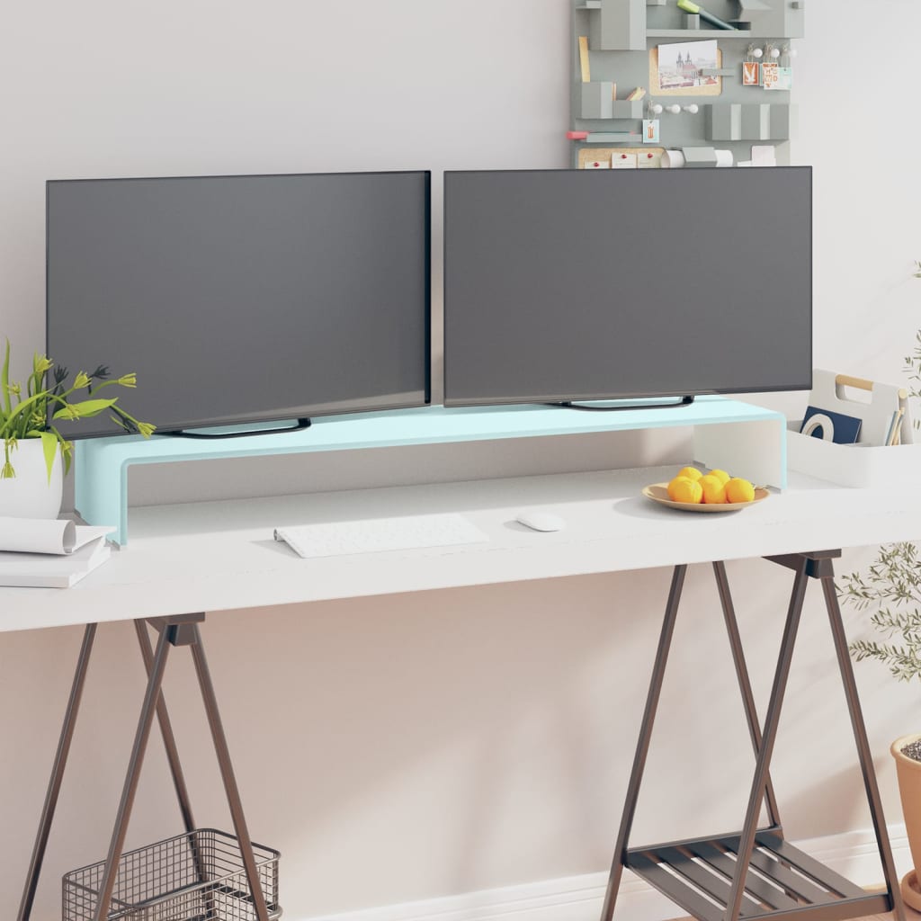 TV Stand/Monitor Riser Glass Green 110x30x13 cm - Style and Chic
