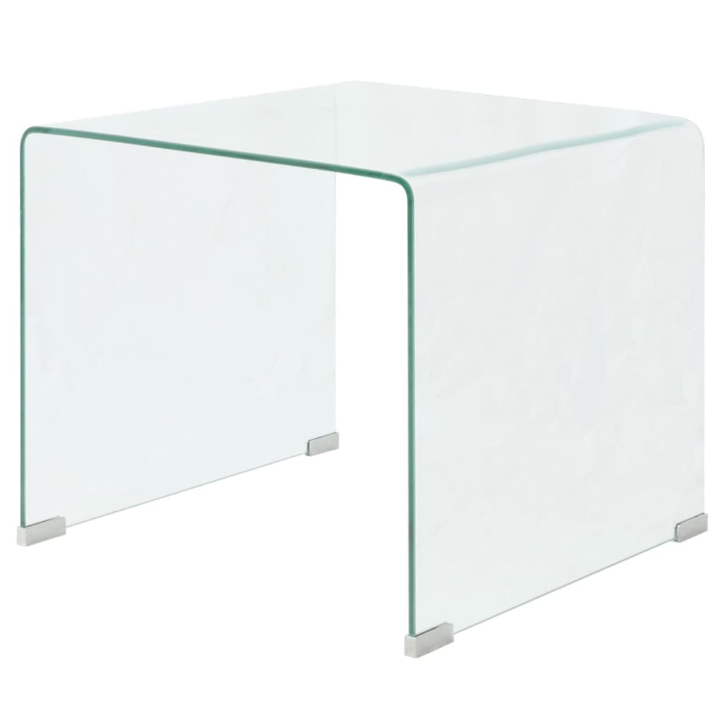 Coffee Table Tempered Glass 49.5x50x45 cm Clear - Casper Homes