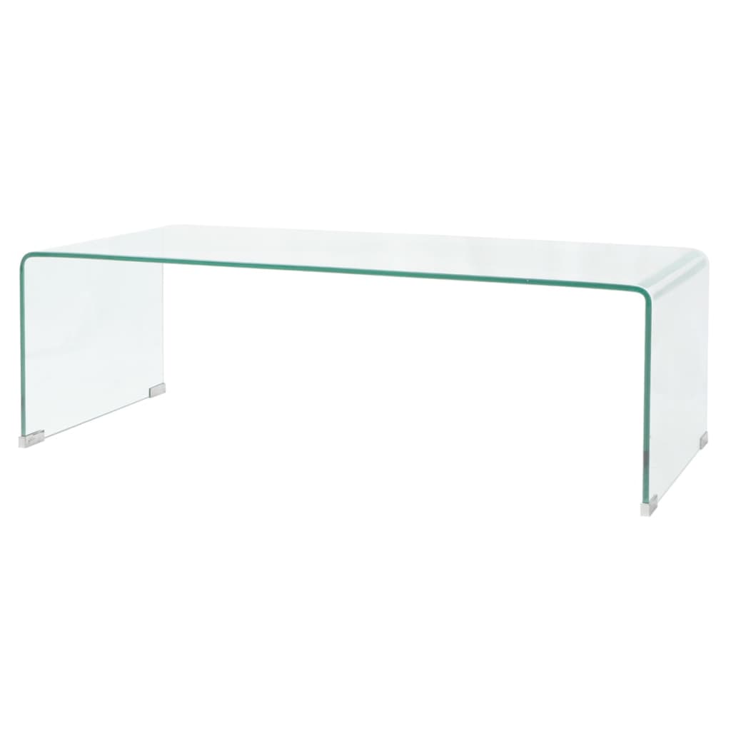 Coffee Table Tempered Glass 98x45x30 cm Clear - Direct Imports