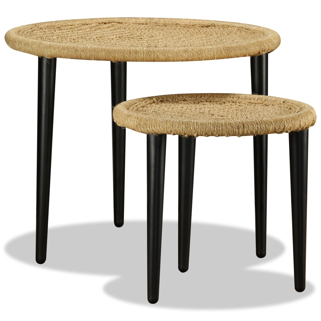 Coffee Table Set 2 Pieces Natural Jute - Discount Dealers