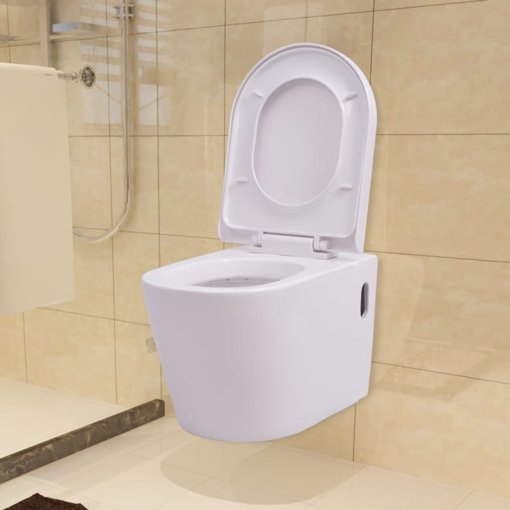 Wall Hung Toilet Ceramic White - Style and Chic