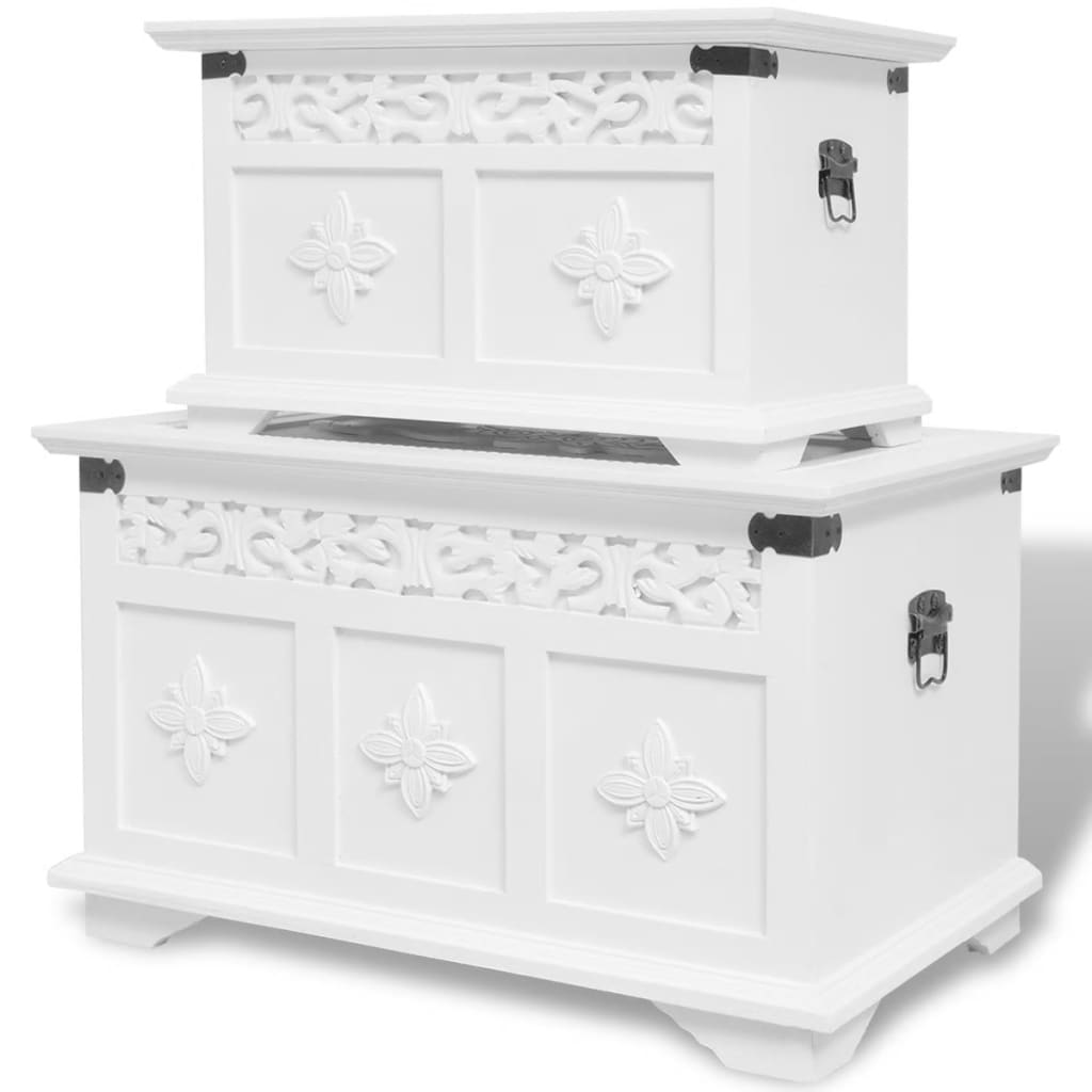 Two Piece Storage Chest Set White - All Things Good
