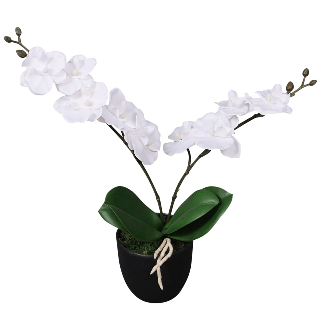 Artificial Orchid Plant with Pot 30 cm White - Brittle & Co